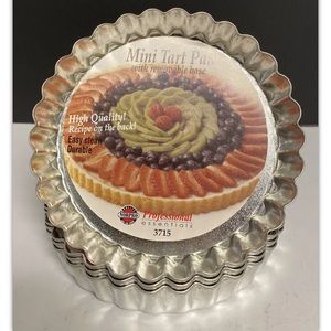 Mini Tart Pans Metal Removable Base Norpro Professional Set of Six 3715